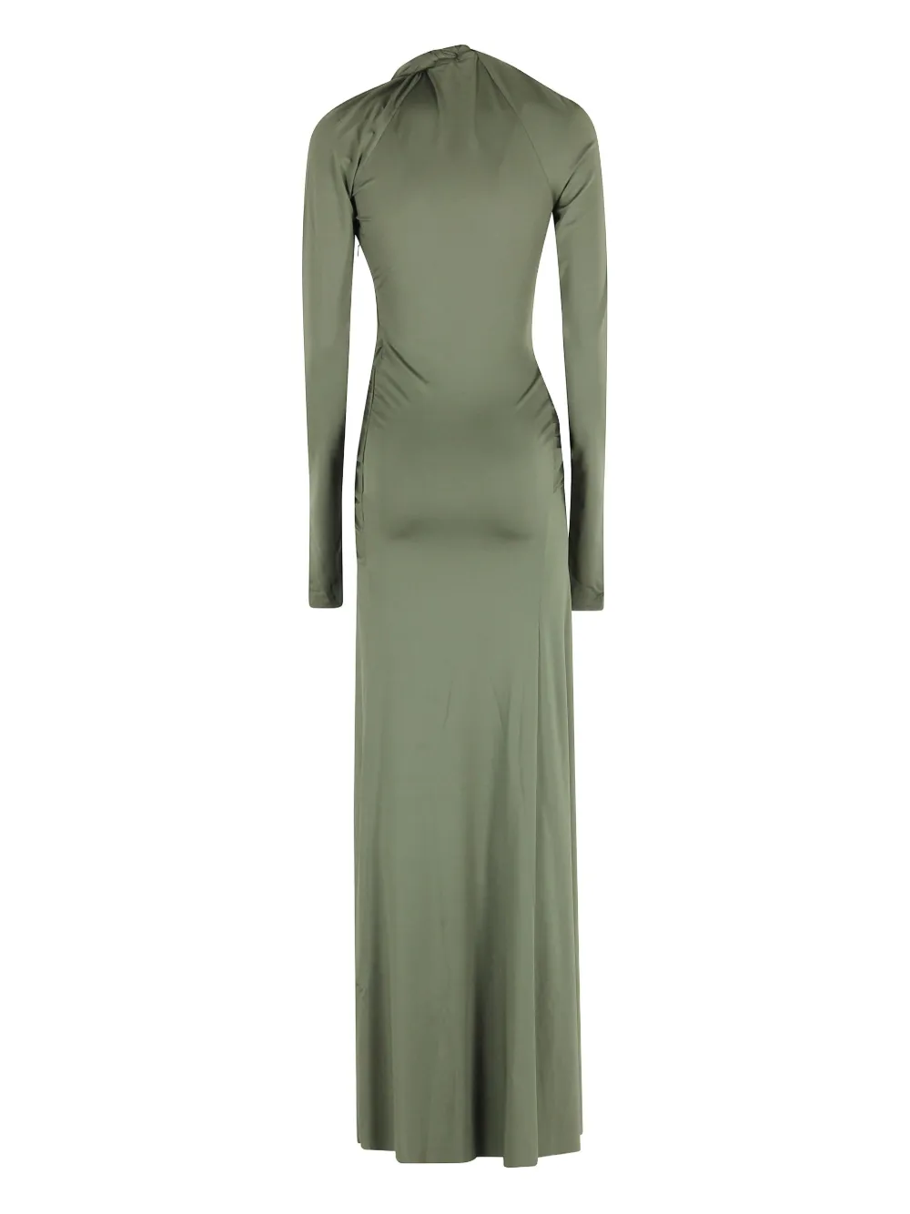 Victoria Beckham twisted long-sleeve gown dress - Groen