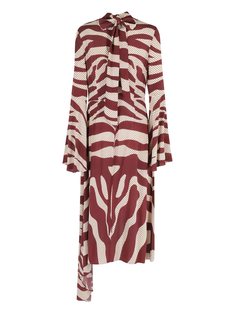Essentiel Antwerp striped tie midi dress - Rood