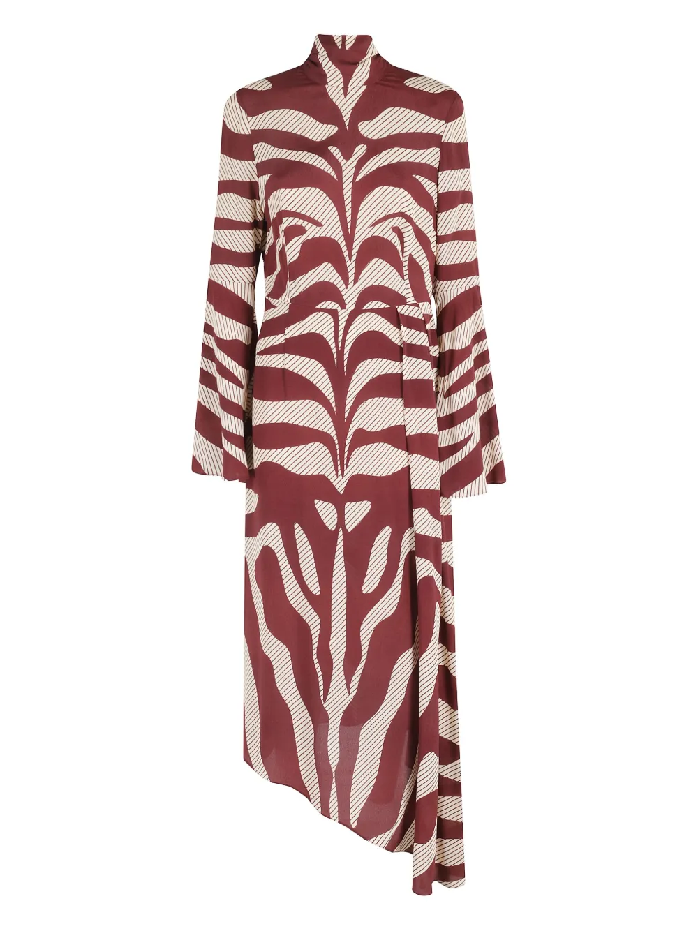 Essentiel Antwerp Striped Tie Midi Dress In Purple