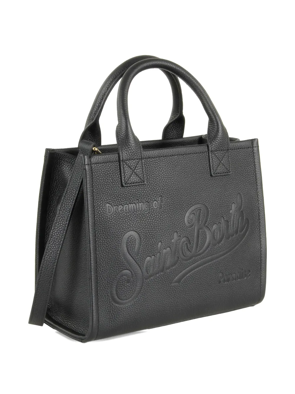 Mc2 Saint Barth Vanity Embossed-logo Tote Bag In Black