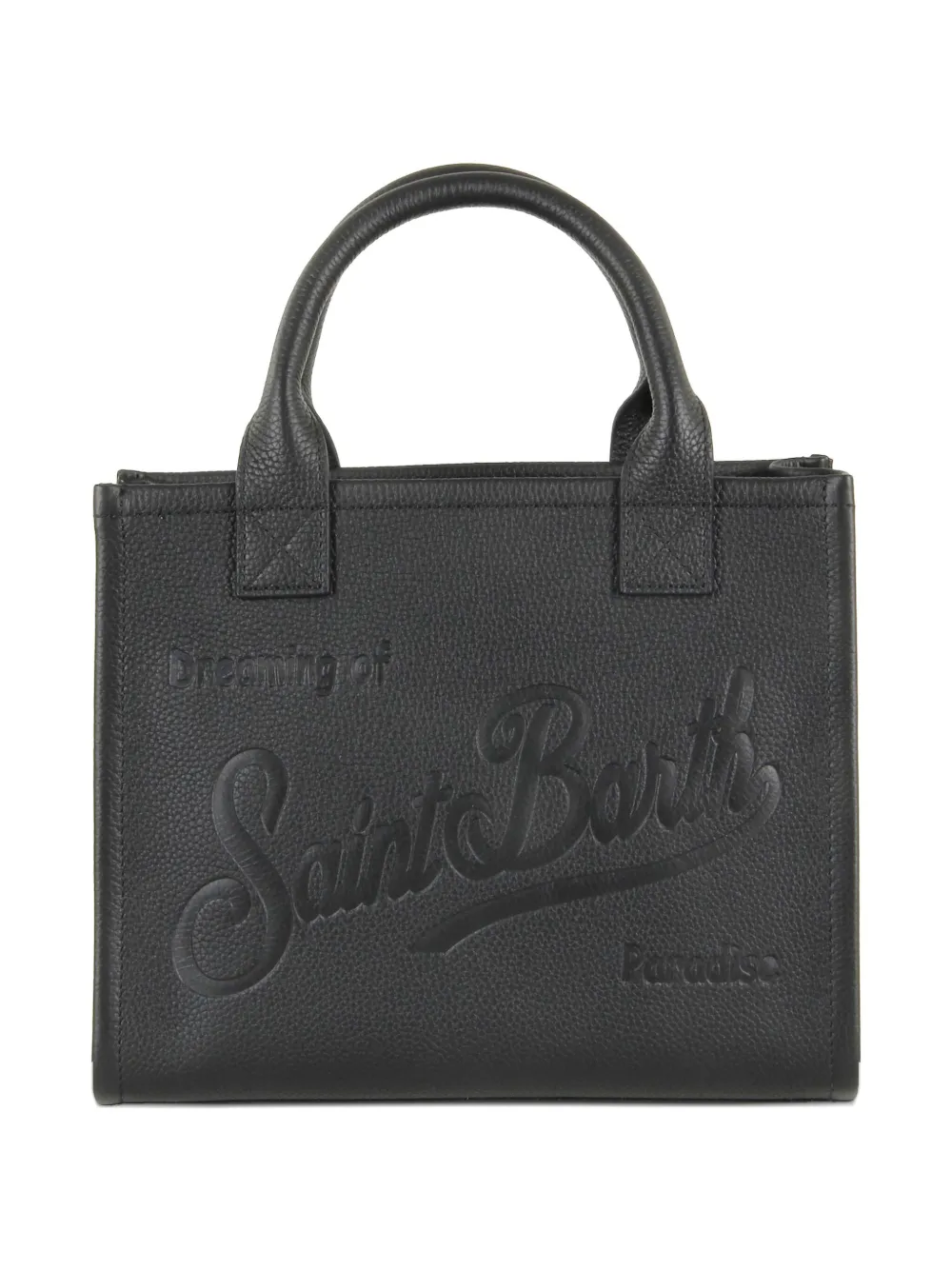 Mc2 Saint Barth Vanity Embossed-logo Tote Bag In Black