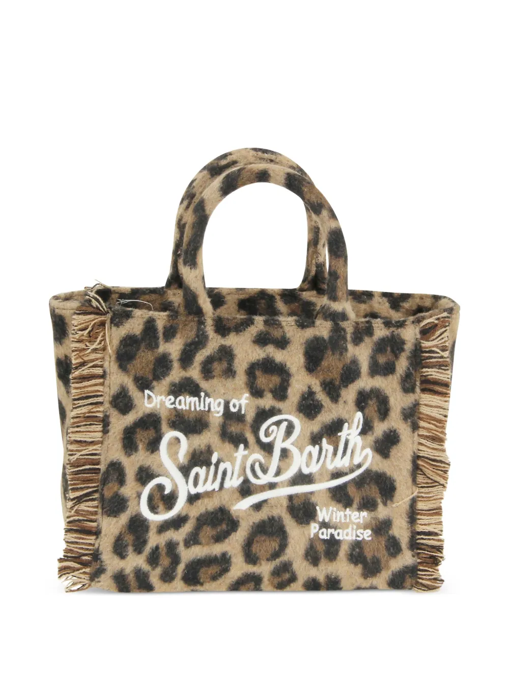 MC2 Saint Barth mini Vanity leopard-print fringe tote bag | Brown | Image 1