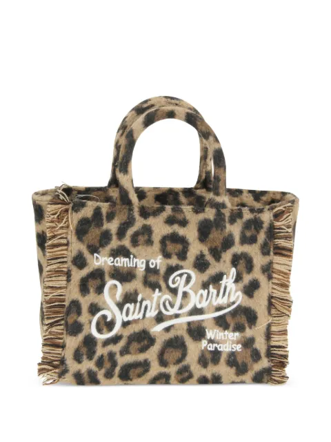 MC2 Saint Barth mini Vanity leopard-print fringe tote bag