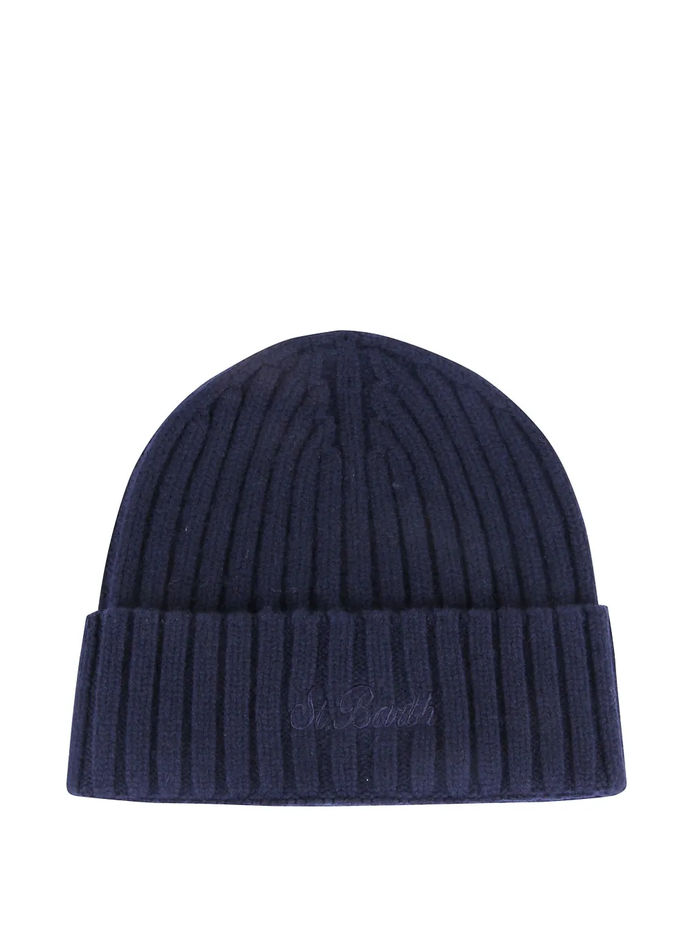 Mc2 Saint Barth Ribbed Beanie Hat In Black