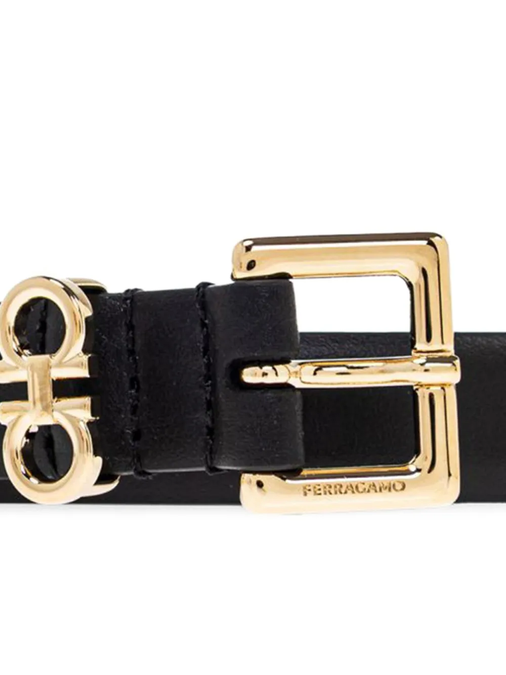 Ferragamo Riem met logogesp - Zwart
