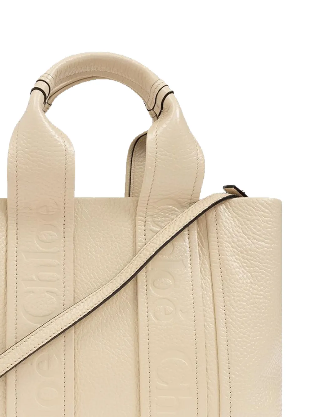 Chloé Shopper met klein reliëf Beige