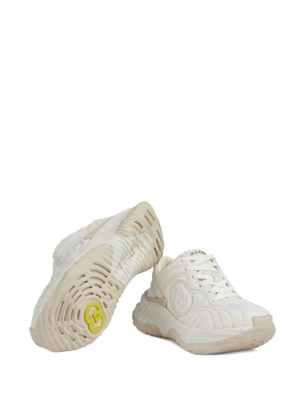 Gucci Ripple Leather Sneakers In Neutral