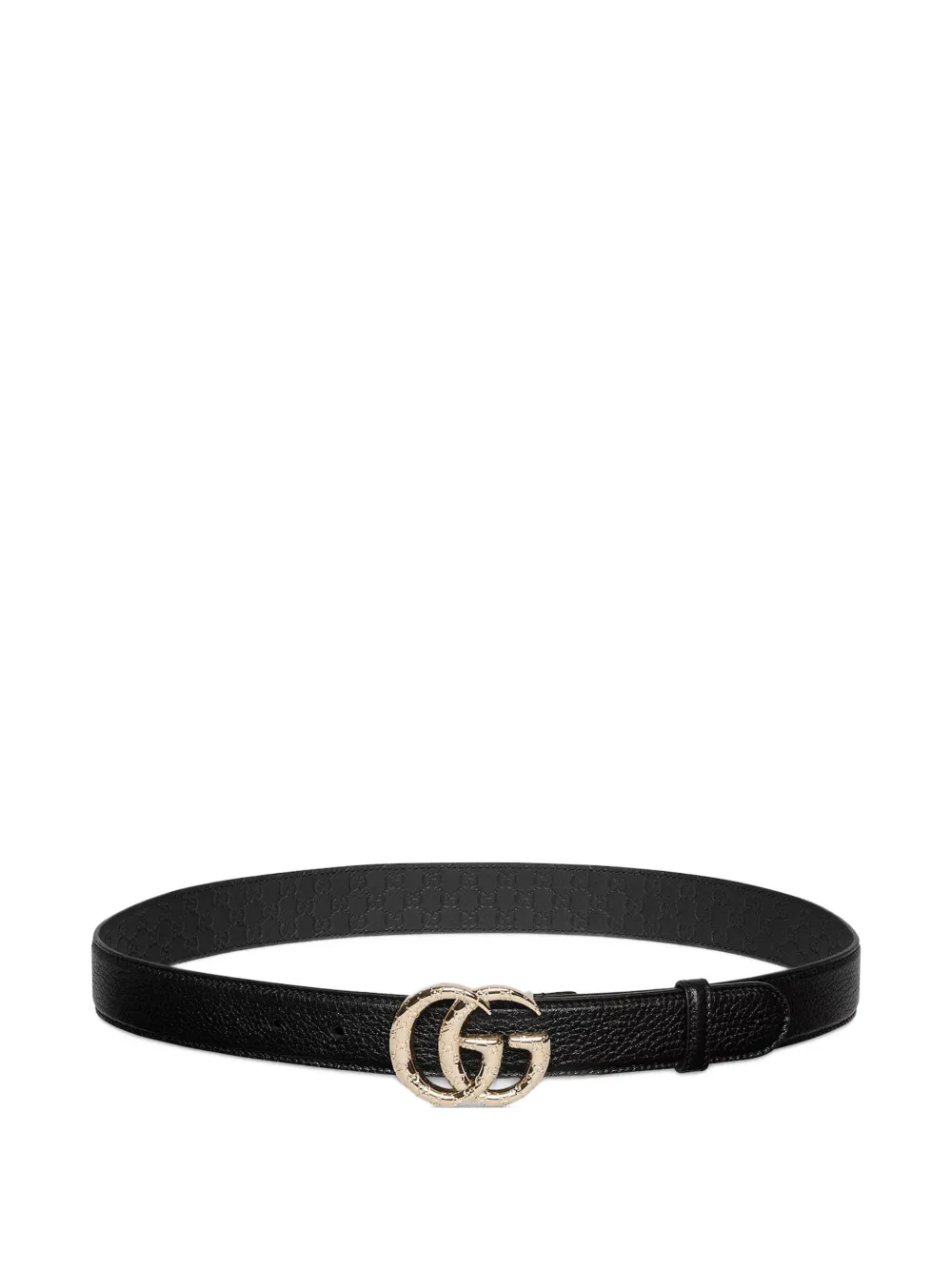 Gucci Double G Leather Belt In Black