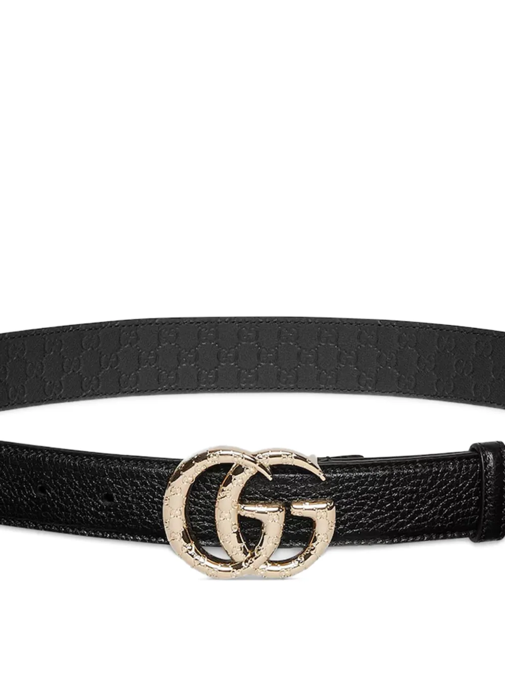 Gucci Double G Leather Belt In Black