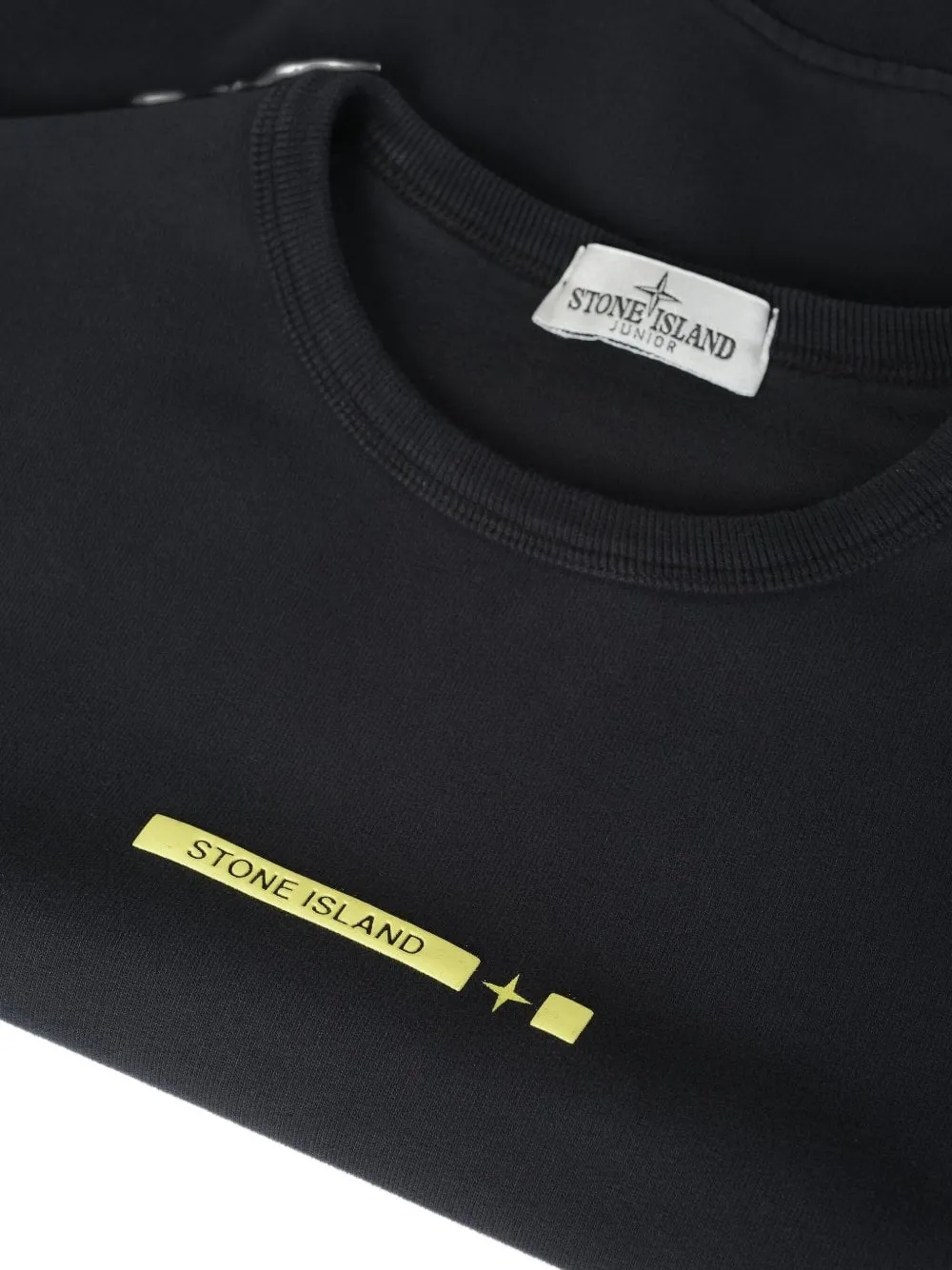 Stone Island Junior Sweater met logo Zwart