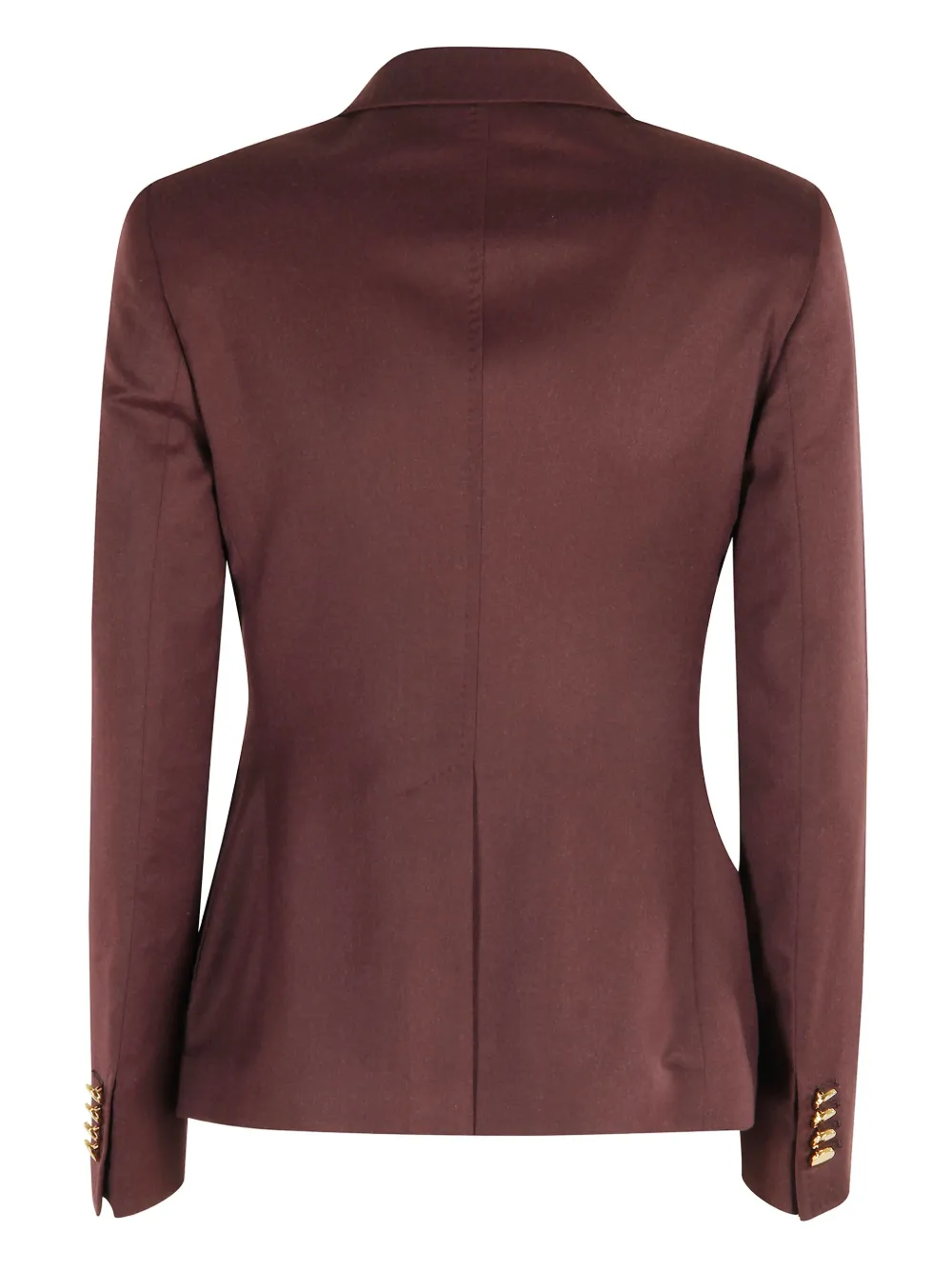 Tagliatore Single-breasted Burgundy Blazer With Gold Accents In Brown
