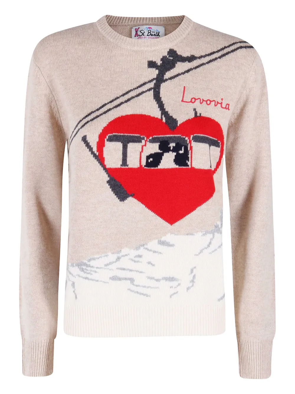 MC2 Saint Barth heart-graphic sweater | Neutrals | Image 1