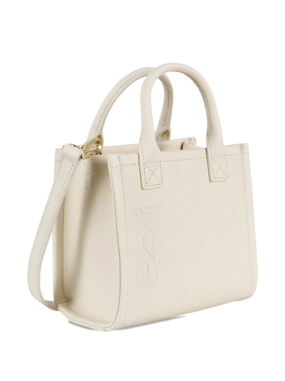 Mc2 Saint Barth Vanity Grain-leather Tote In White
