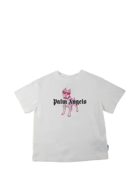 Palm Angels Kids T-shirt med hundetryk