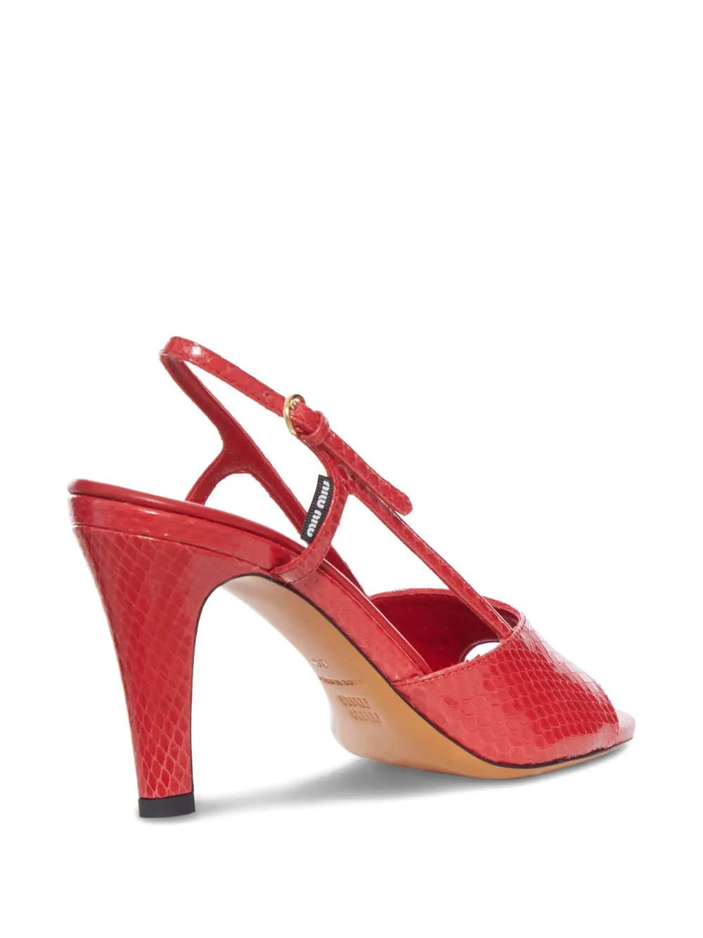 Miu 85 mm Ayers slingback sandalen Rood