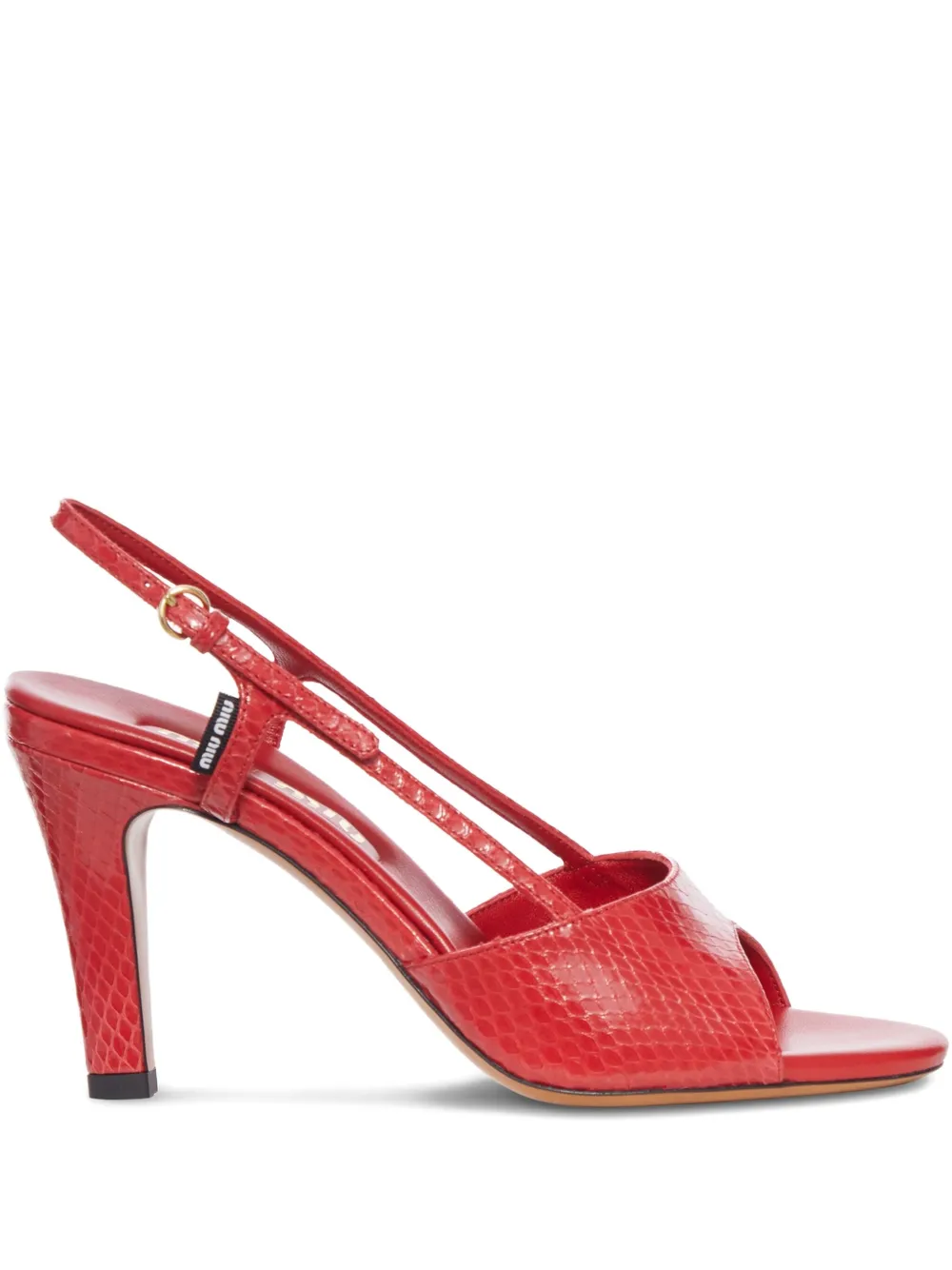 Miu 85 mm Ayers slingback sandalen Rood