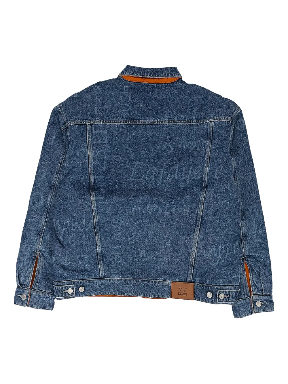 Supreme x Martine Rose denim jack met tekst Blauw