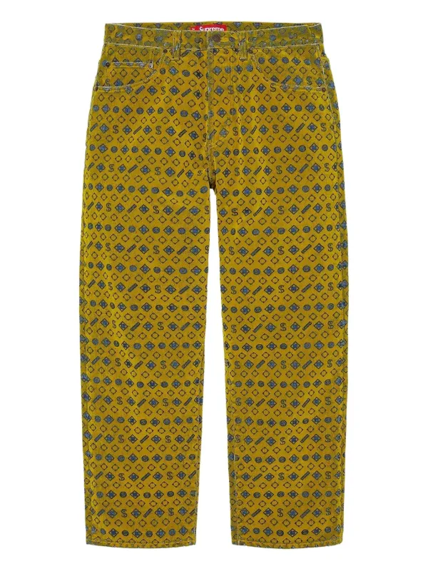 Supreme Flocked Jeans | Yellow | FARFETCH