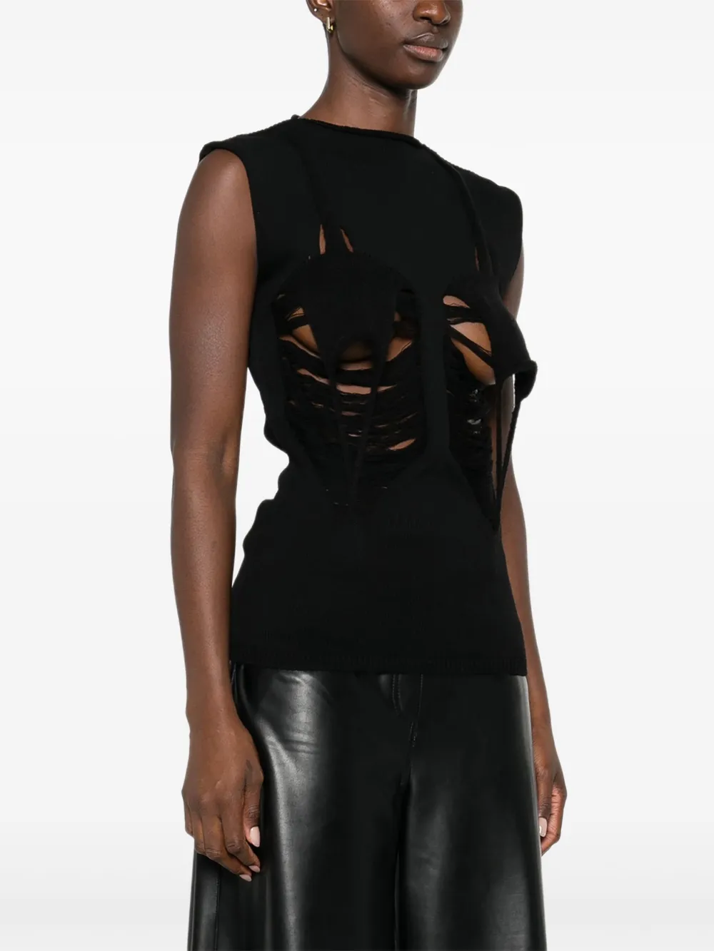 Rick Owens Mouwloze top Zwart