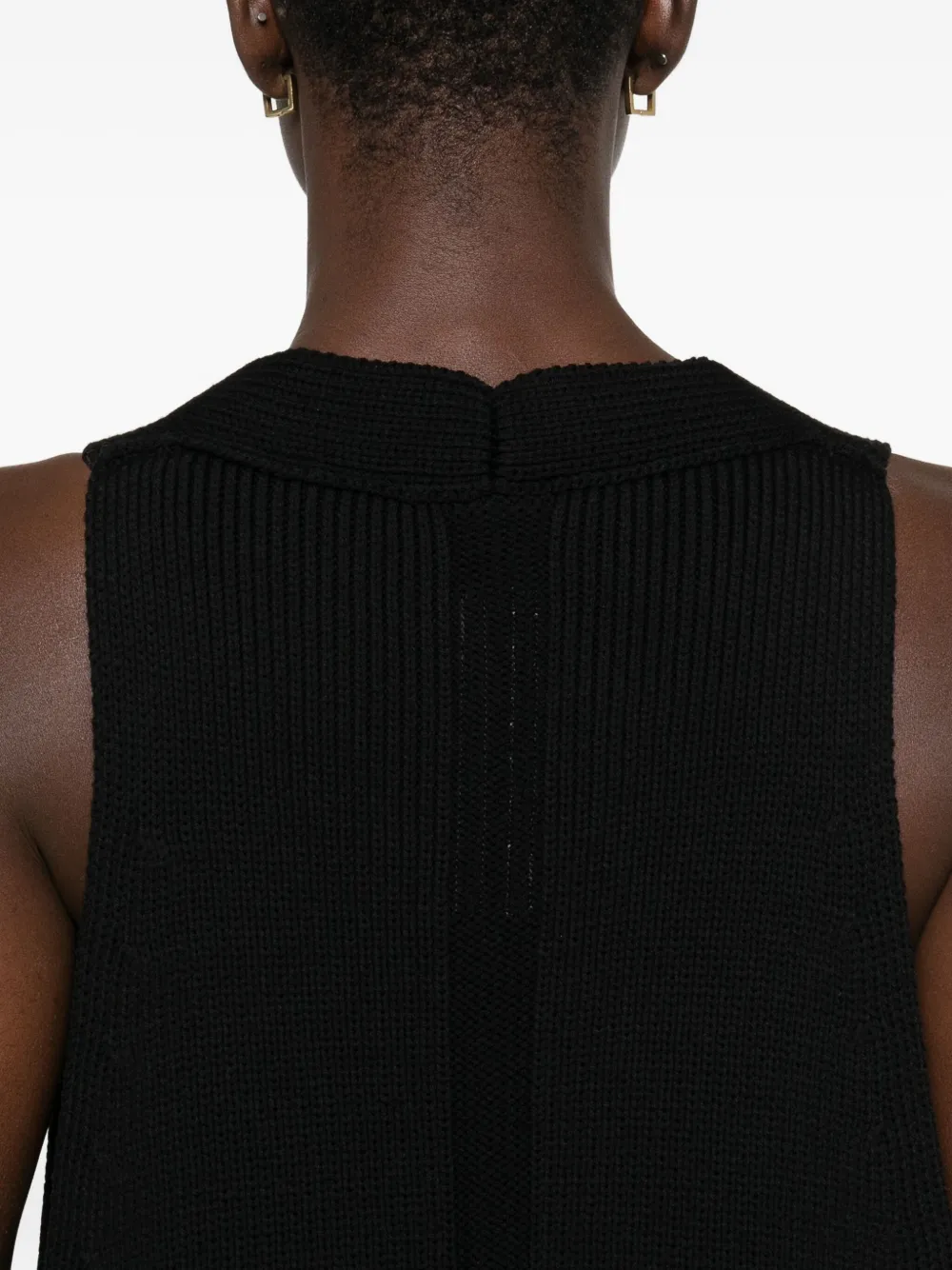 Rick Owens Gebreide top met split Zwart