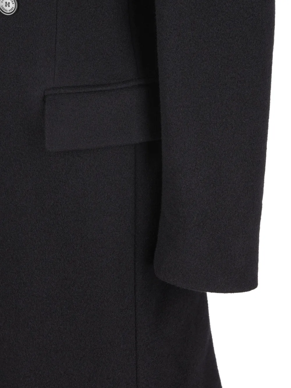 Balenciaga Wool Double-breasted Coat In Black