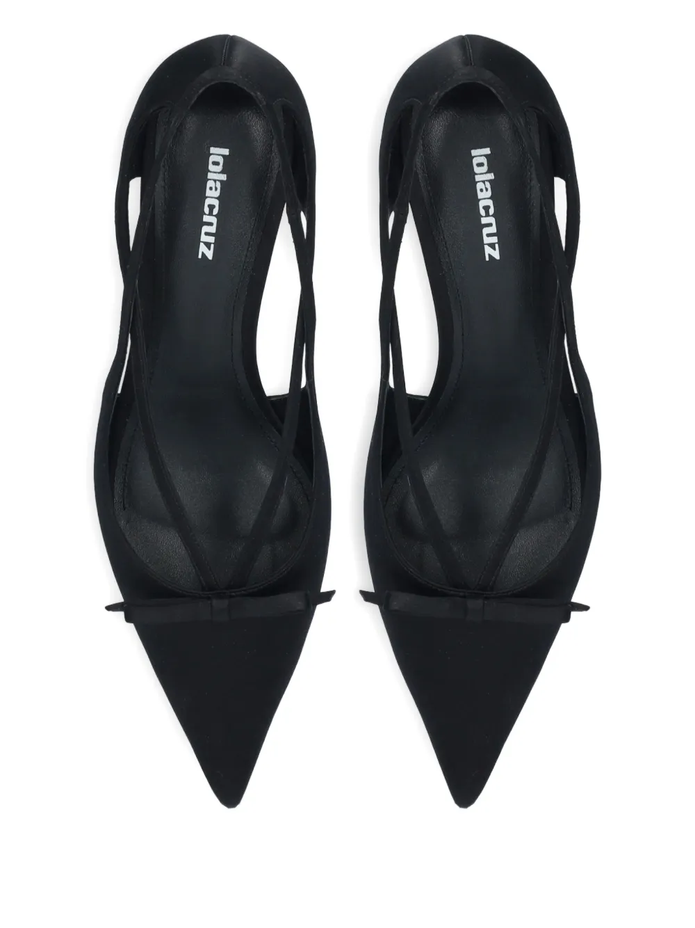 Lola Cruz 55mm Tina Bow Pumps In Black
