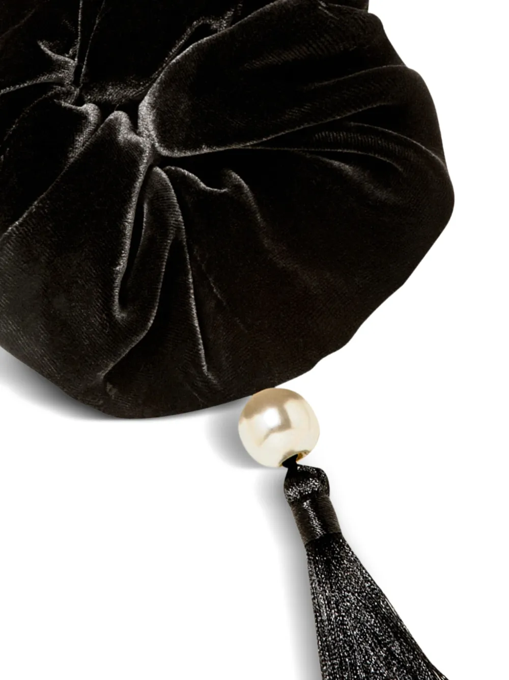 Jennifer Behr Tassel Velvet Isadora Pony Wrap In Black