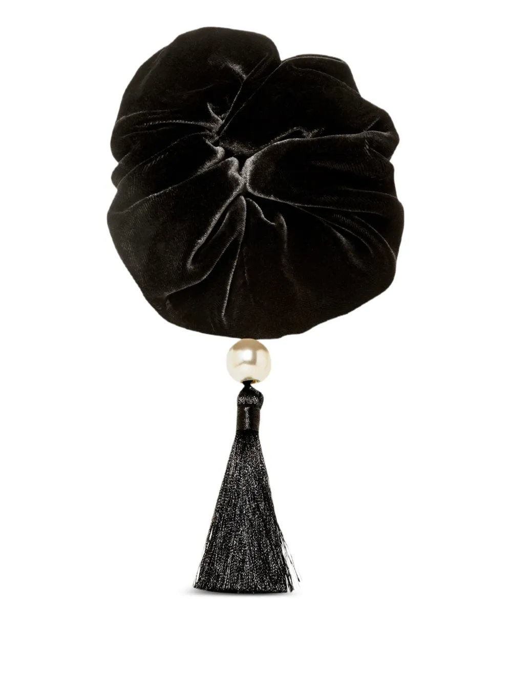 Jennifer Behr Tassel Velvet Isadora Pony Wrap In Black