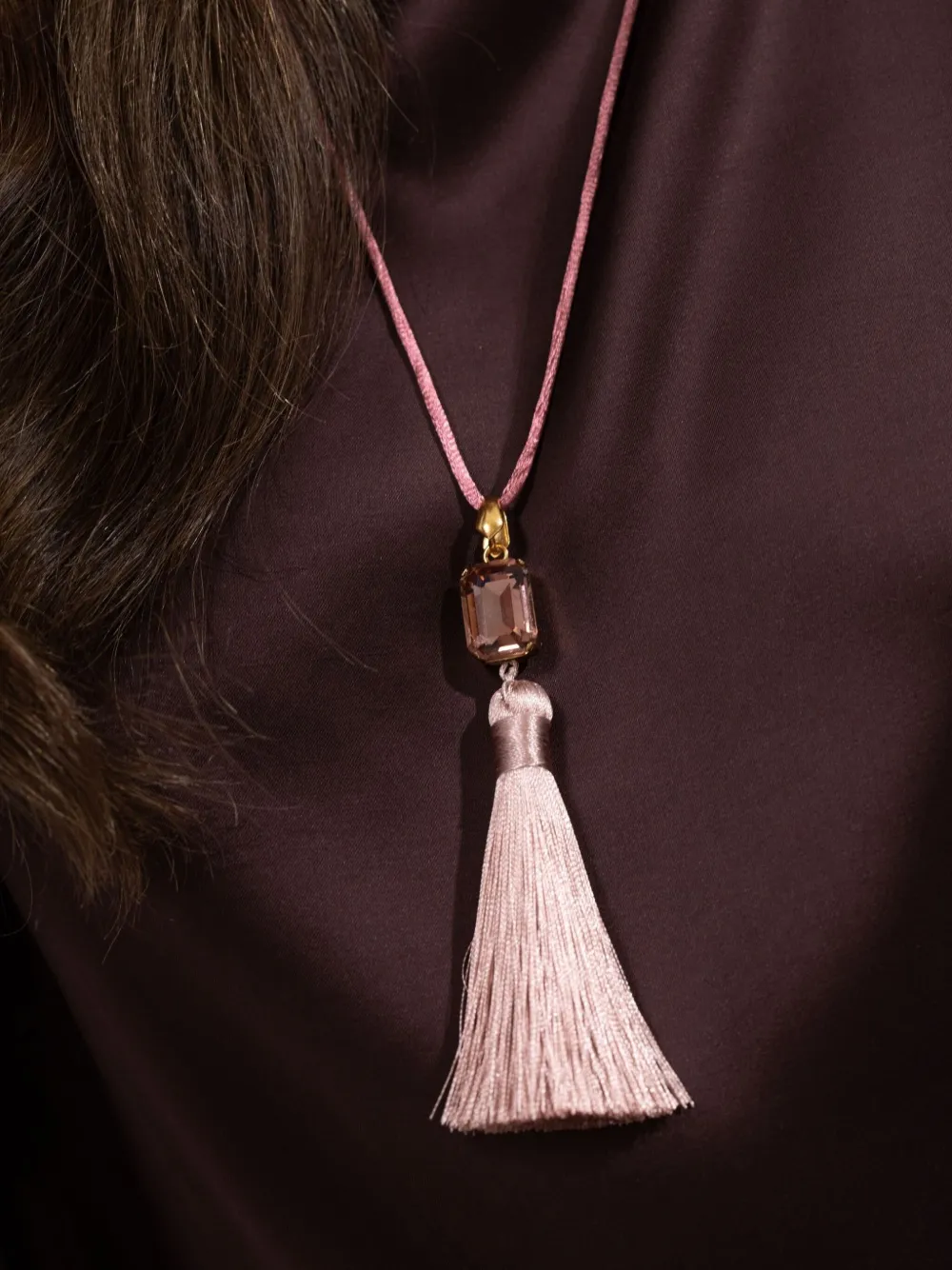 Jennifer Behr Francine Tassel Necklace In Pink