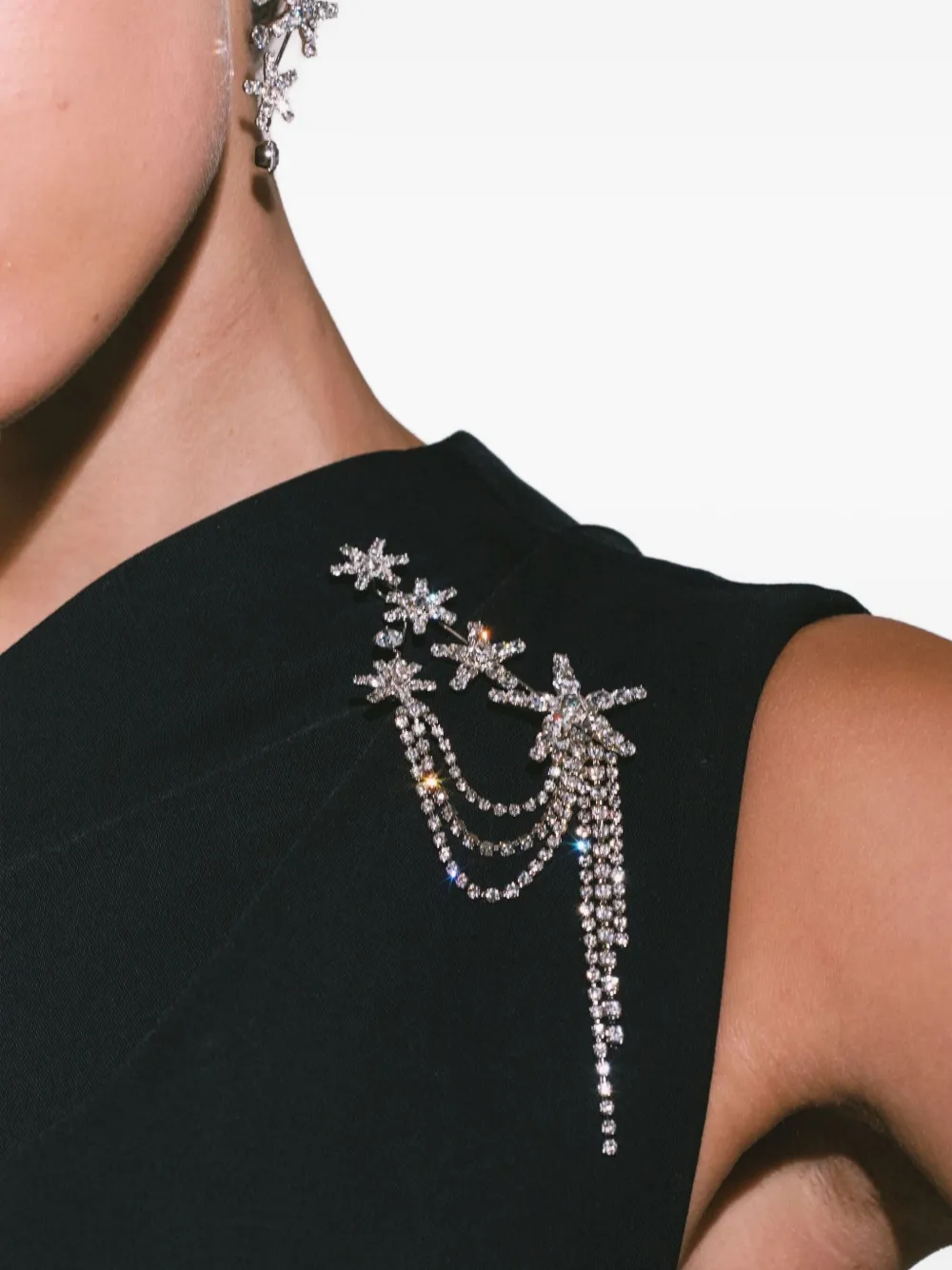 Jennifer Behr Star Crystal Eliana Brooch In Metallic