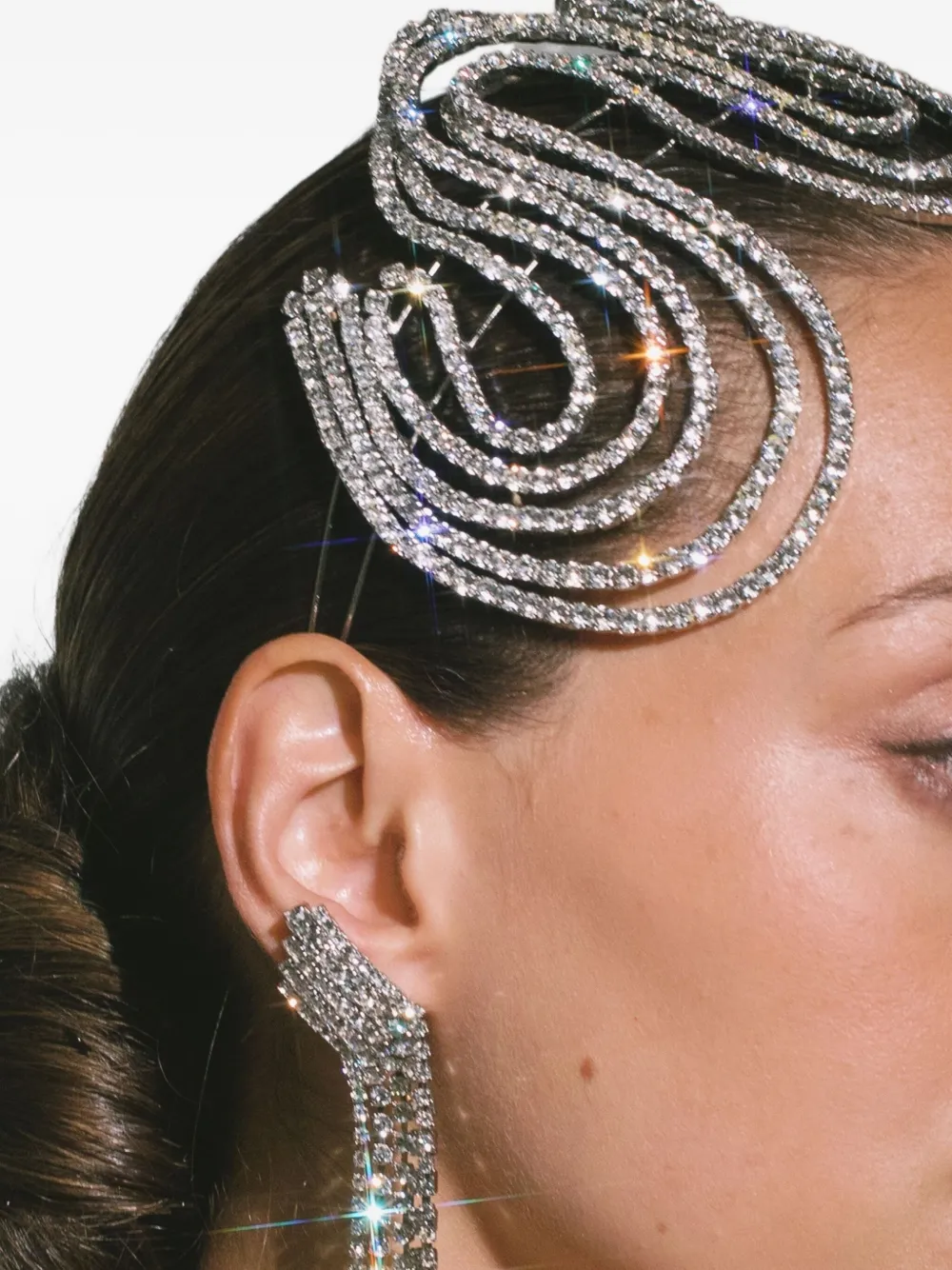 Jennifer Behr Verfraaid haarstuk met rhodium kristallen Zilver