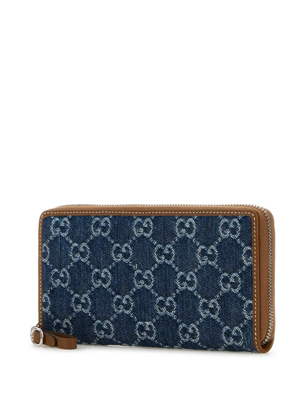 Gucci Denim portemonnee met borduurwerk Blauw