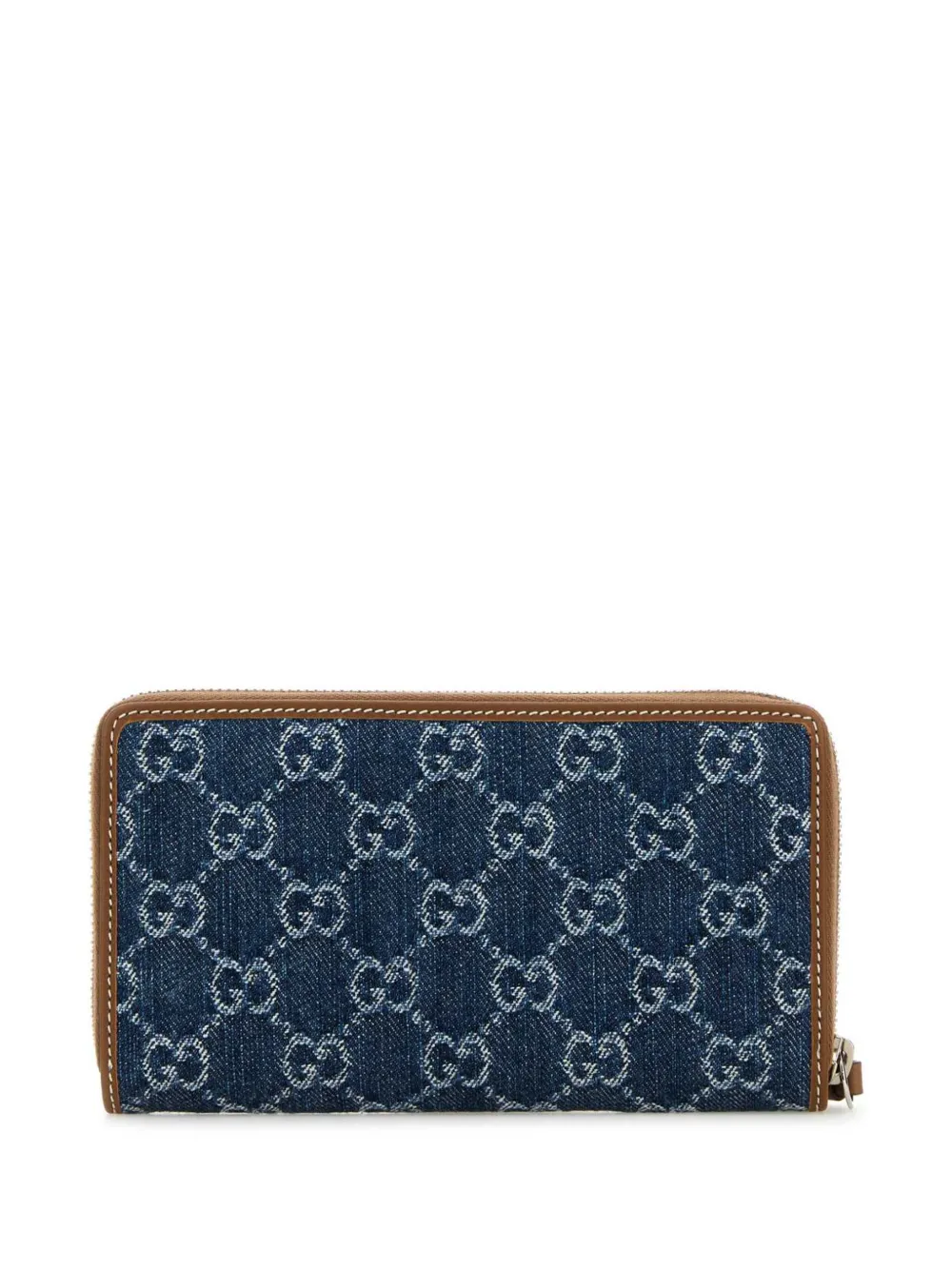 Gucci Denim portemonnee met borduurwerk Blauw