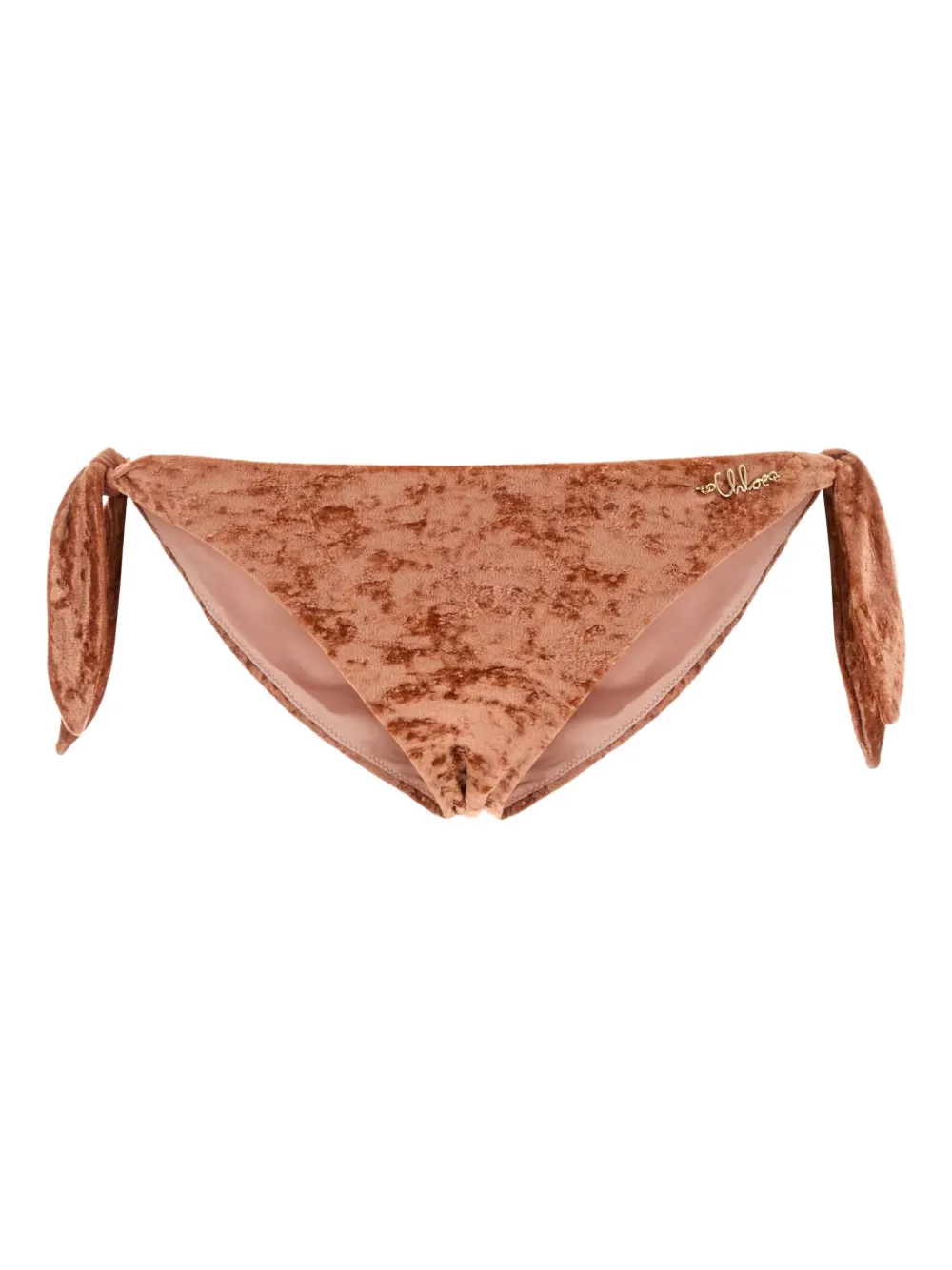 Chloé stretch velvet bikini slip | Orange | Image 1