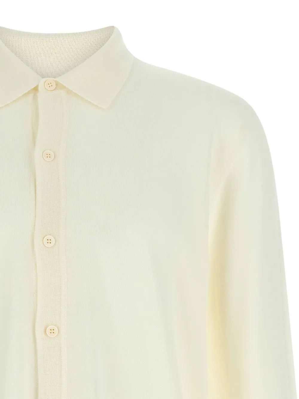 Roberto Collina Gebreid overhemd met knoopsluiting Geel