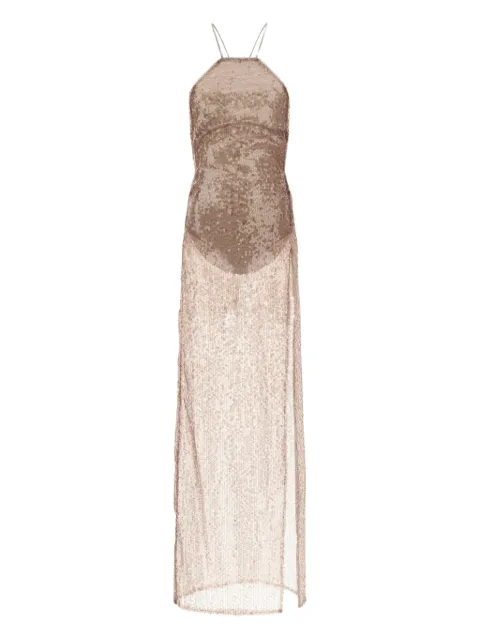 THE ANDAMANE West sequin-appliqué maxi dress