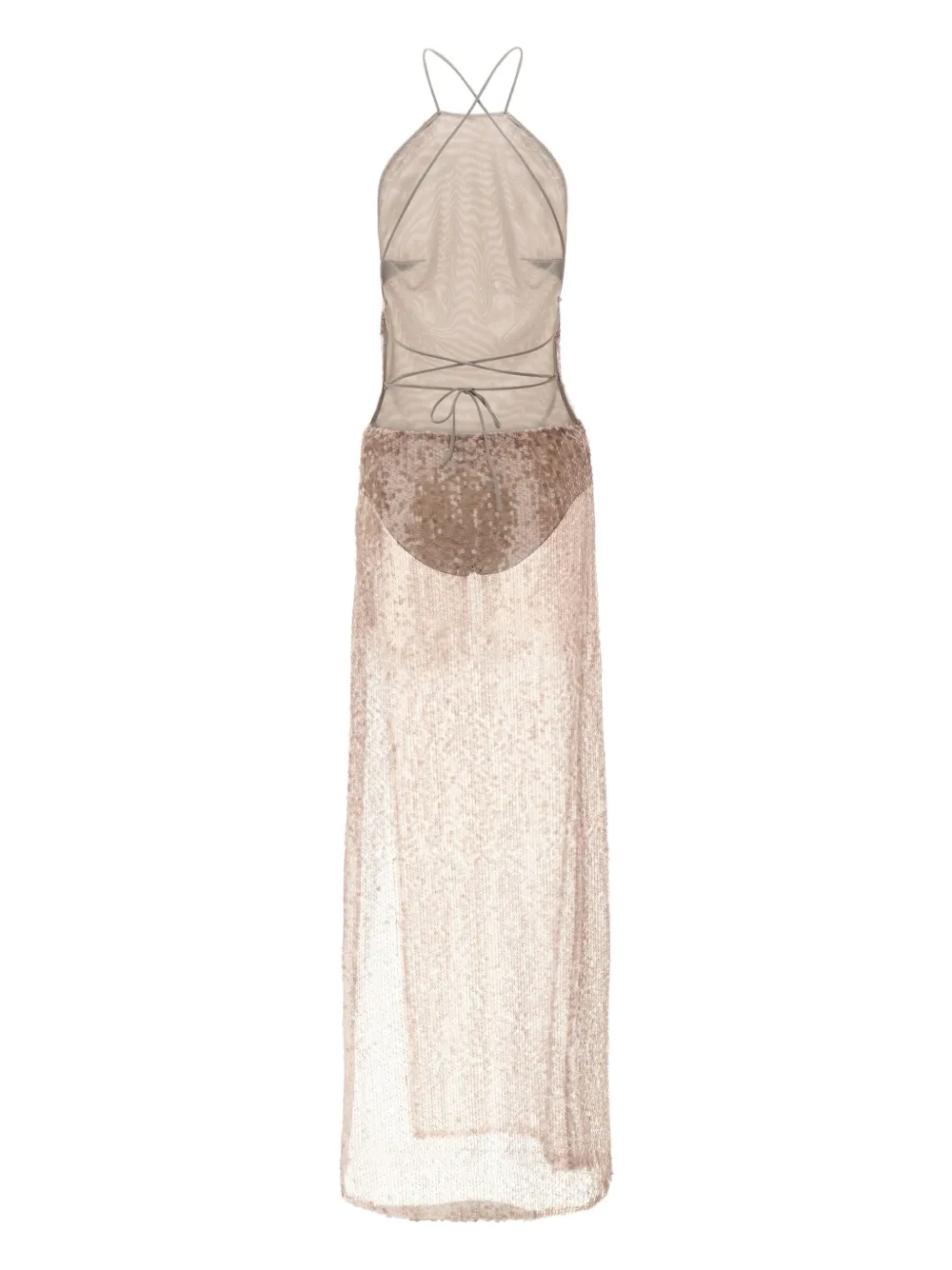 THE ANDAMANE West sequin-appliqué maxi dress - Roze