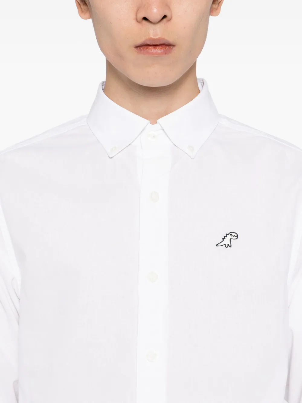 SPORT b. by agnès b. Overhemd met Dino-borduurwerk Wit