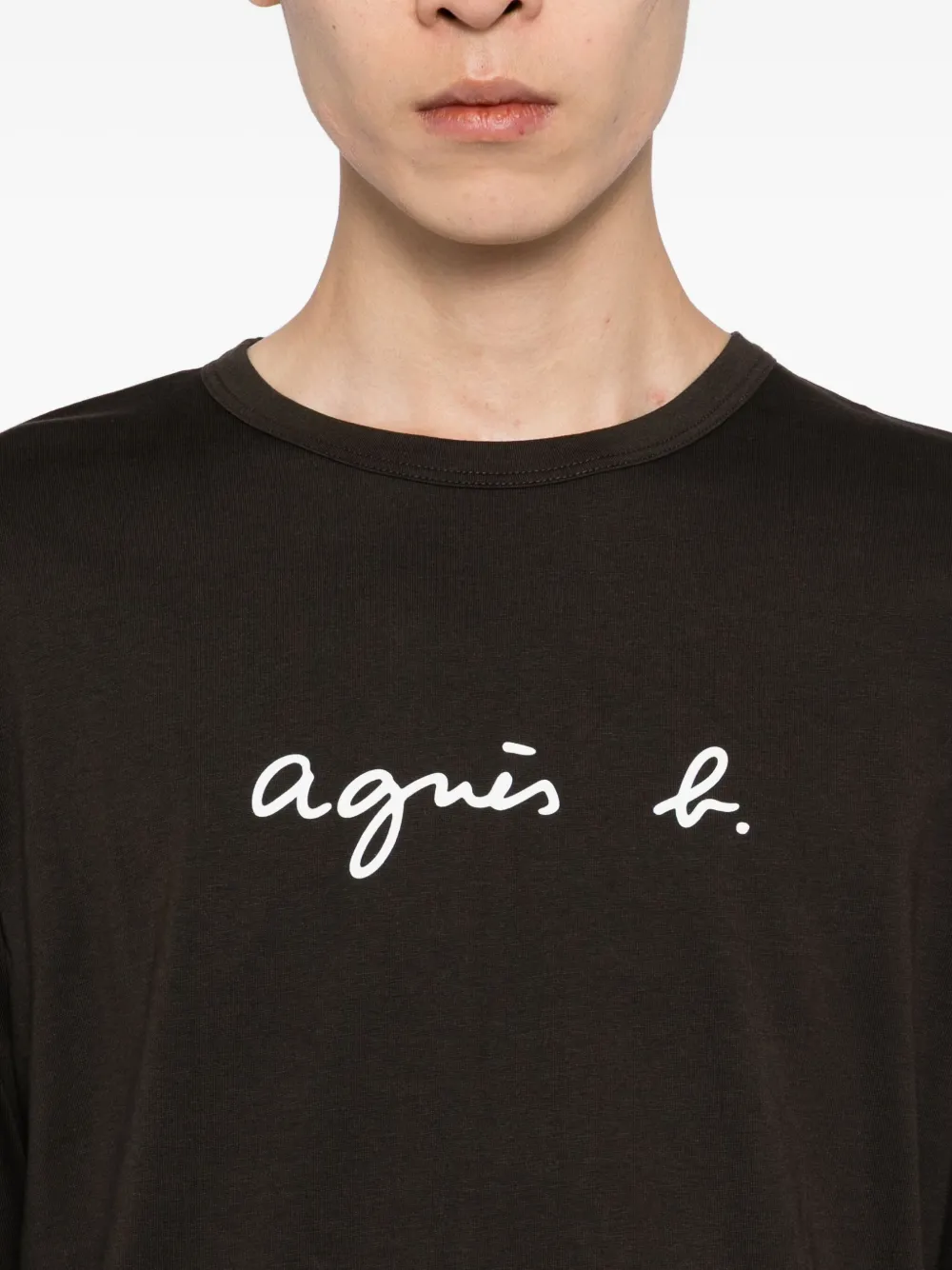 Agnès B. Logo-print T-shirt In Brown