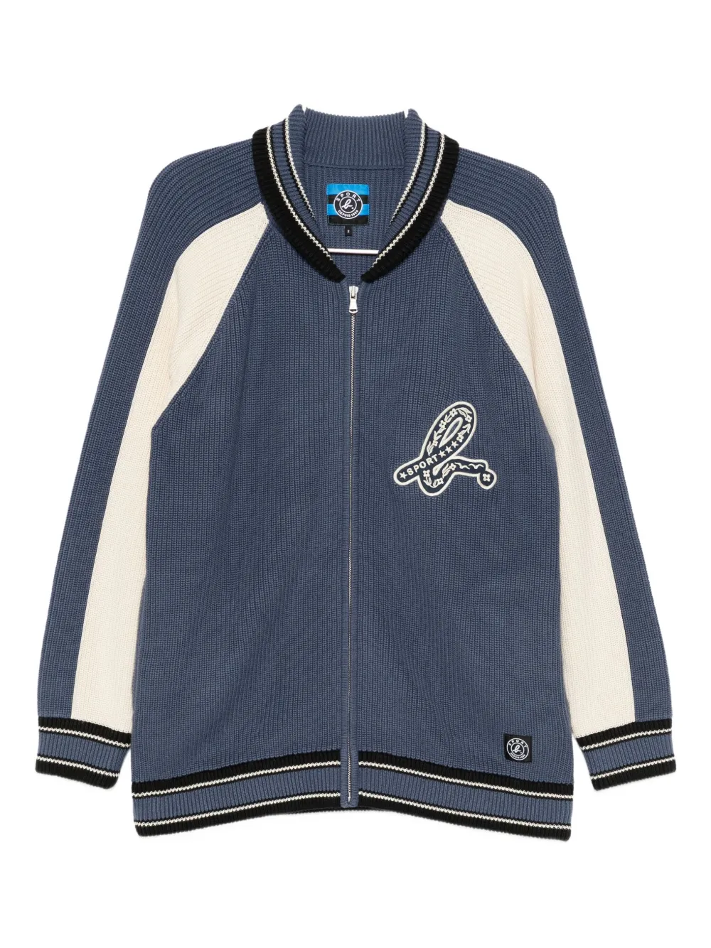 SPORT b. by agnès b. logo-embroidered cardigan - Blu
