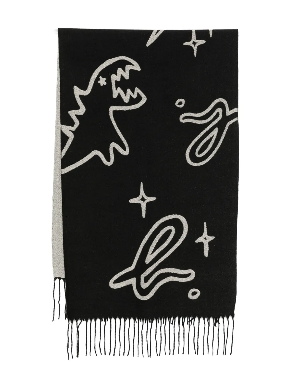 Sport B. By Agnès B. Dino-print Scarf In Black