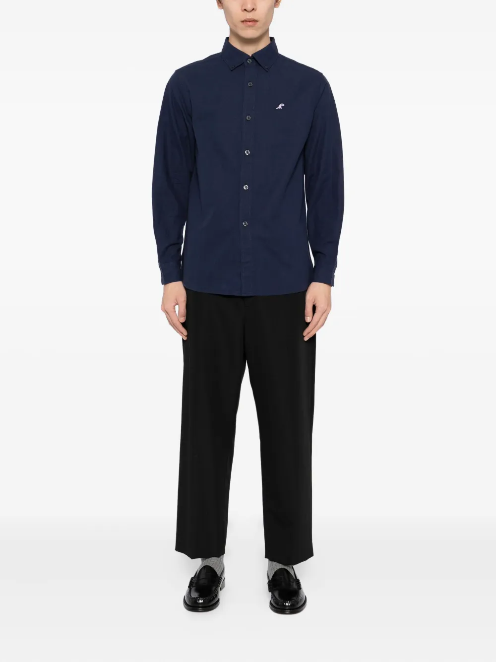 SPORT b. by agnès b. Overhemd met Dino-borduurwerk Blauw