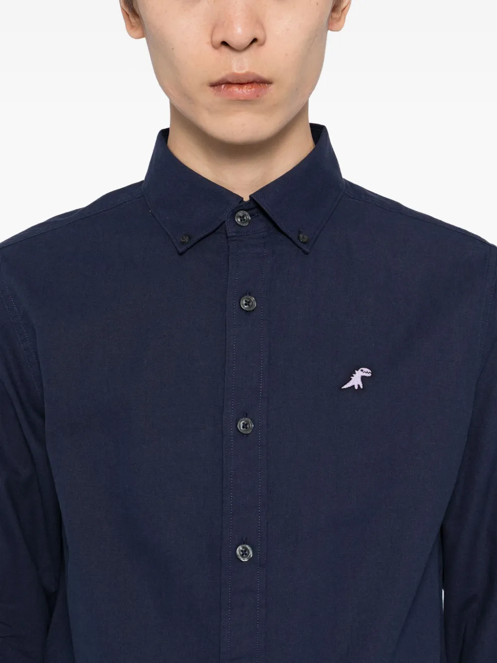 SPORT b. by agnès b. Overhemd met Dino-borduurwerk Blauw