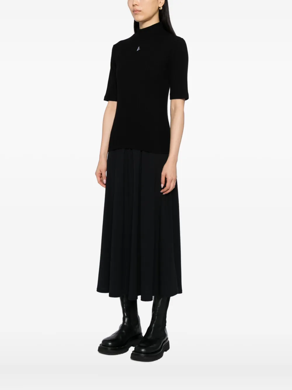 Agnès B. Logo-patch Top In Black