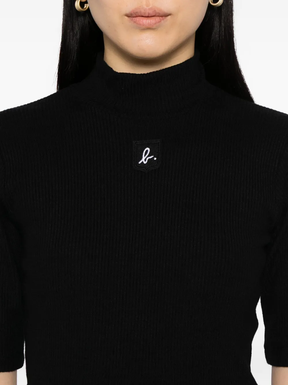 Agnès B. Logo-patch Top In Black
