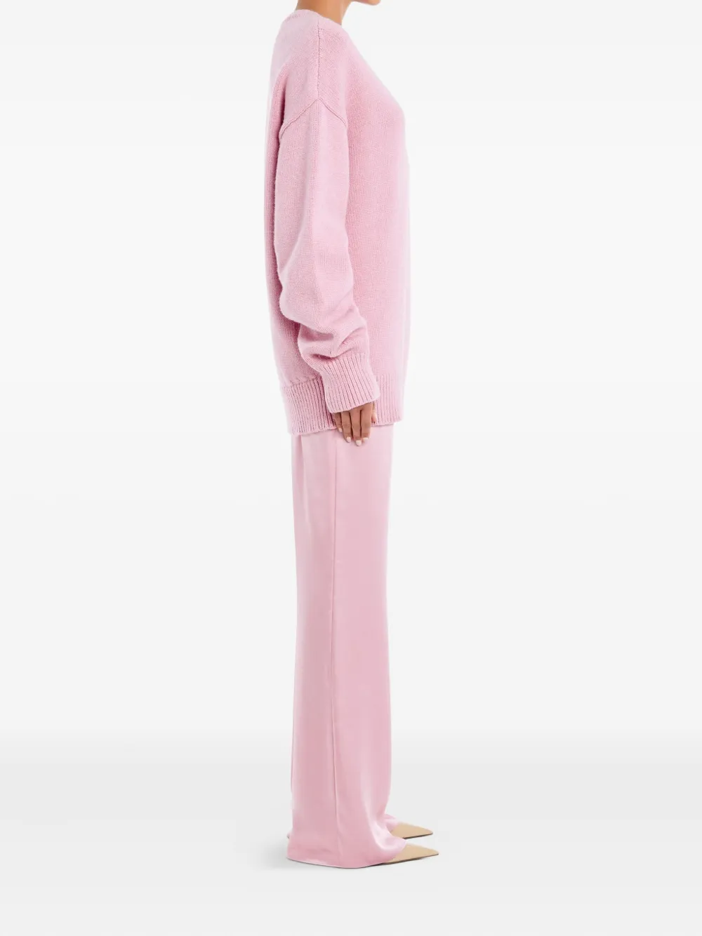 SEROYA Viva satin-effect trousers - Roze