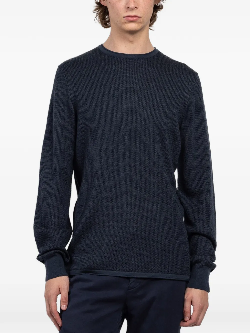 rag & bone Gregory waffle-knit sweater - Blau