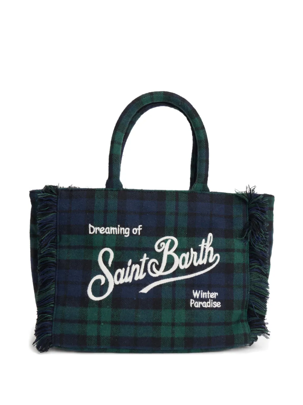 MC2 Saint Barth tartan-fringed tote bag | Blue | Image 1