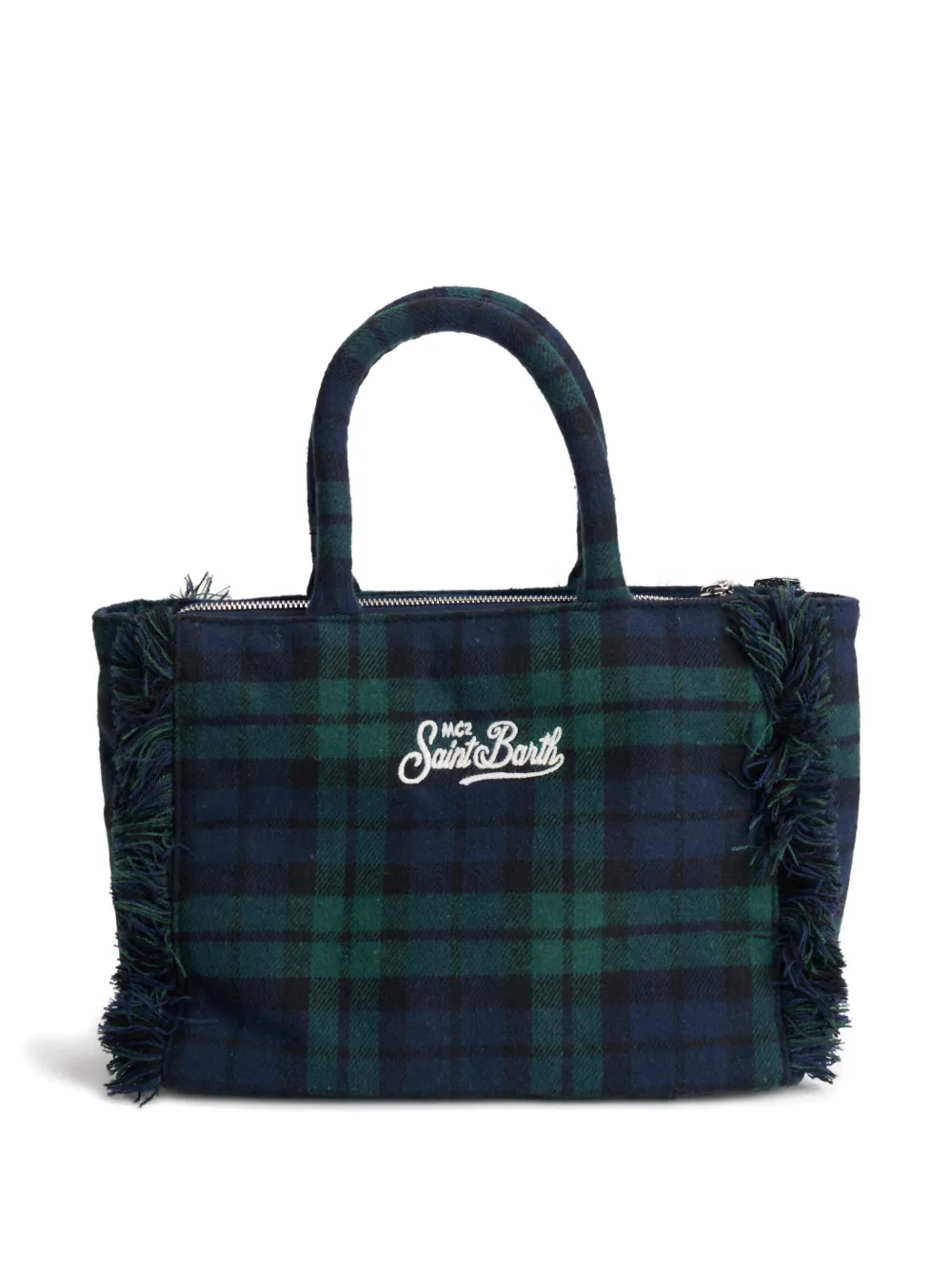 MC2 Saint Barth tartan-fringed tote bag - Blauw