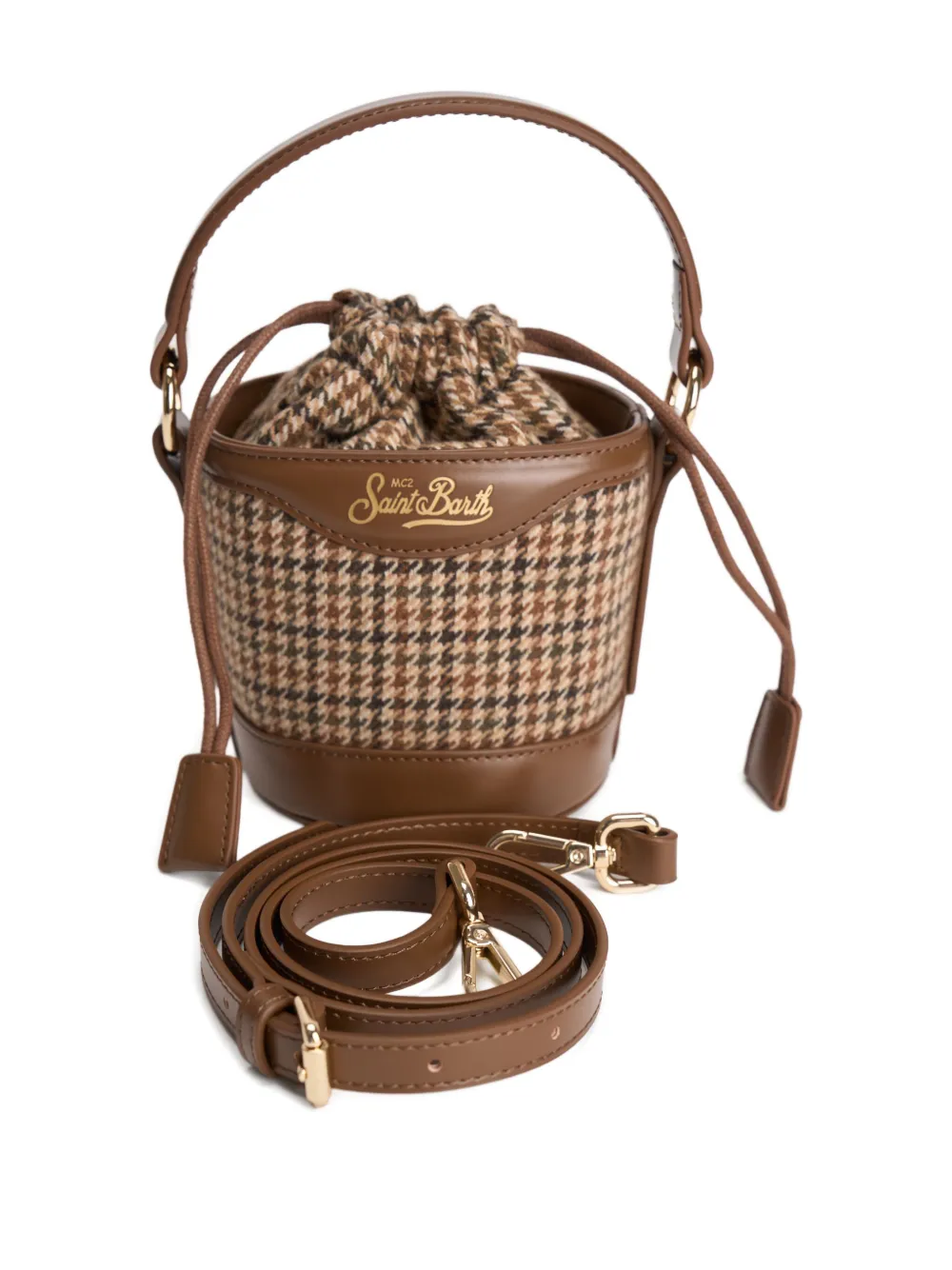 Mc2 Saint Barth Drawstring Bucket Bag In Brown